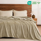 Fleece Blanket Twin Size 76x90 (Khaki / Twin xl(76" X 90"))