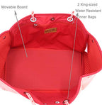 Neoprene Multipurpose Beach Bag Tote with Inner Zipper Pocket (Coral / Large)