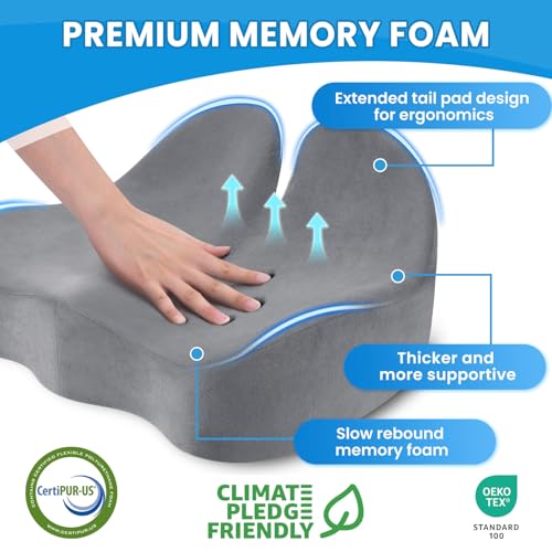 Ergonomic Seat Cushion (Light Gray / Large)