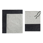Cashmere Merino Travel Blanket & Pouch 55"x45" Gray & Charcoal (Gray)