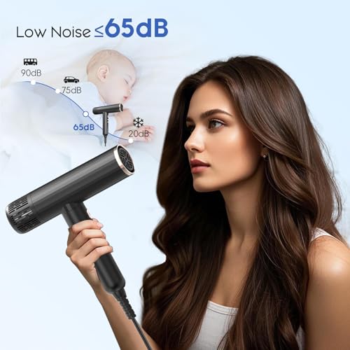 Ionic Hair Dryer with Diffuser (Black&champagne Gold)