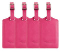 8 Pack Leather Luggage Tags for Suitcases Travel Tag (Rose Red)