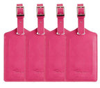 8 Pack Leather Luggage Tags for Suitcases Travel Tag (Rose Red)