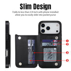 Custom Wallet Phone Case for iPhone 17 Pro (Black-E / iPhone 17 Pro)