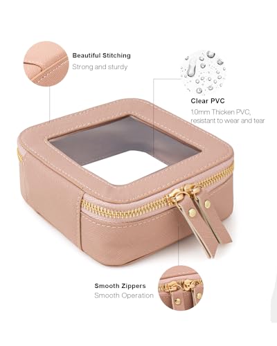Clear Makeup Bag (N-Dark Pink)