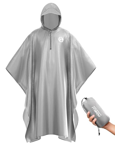 Rain Poncho for Adults (One Size / Grey)