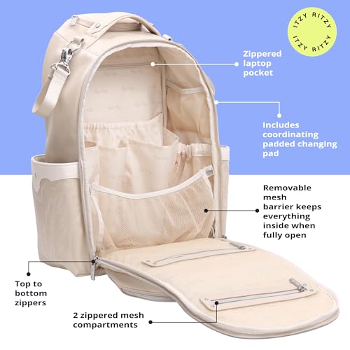 Boss Plus Large Diaper Bag Backpack with 19 Pockets (Oat)
