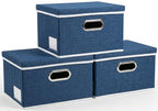 Storage Bins with Lids [3 (Royal Blue / S(3-Pack))