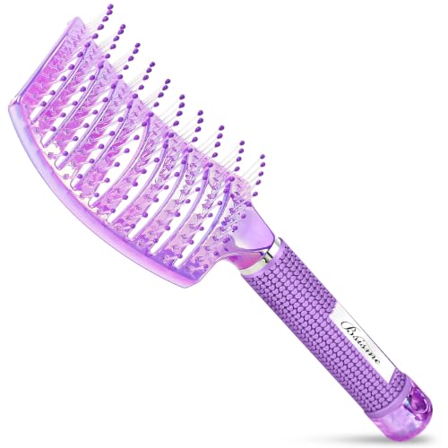 Hair Brush with Hair Clips (Violet)