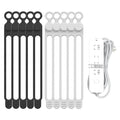 Silicone Cable Straps (7.1Inch / 10pcs-[black,white])