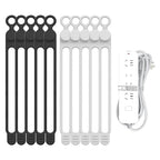 Silicone Cable Straps (7.1Inch / 10pcs-[black,white])