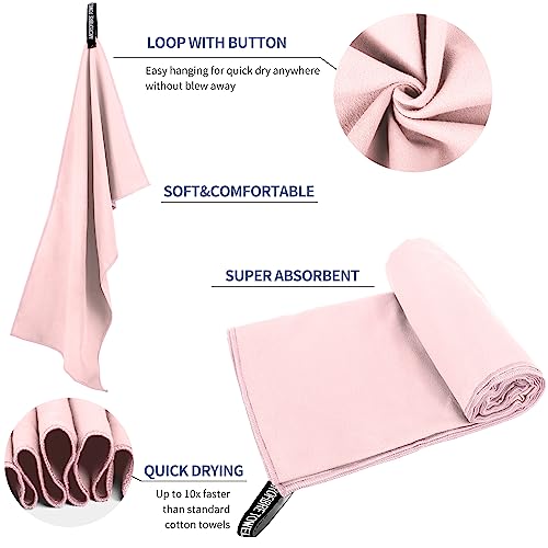 Microfiber Travel Towel (Pink / XS:12"×24")