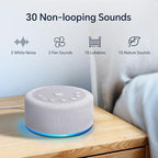 Sound Machine Night Light White Noise Brown Noise Machine 30 Non Looping Sounds 12 Lights 5 Timers 36 Adjustable Volume Memory Function Sleep Sounds Machine for Baby Kids Adult & Home Office Travel (Grey)