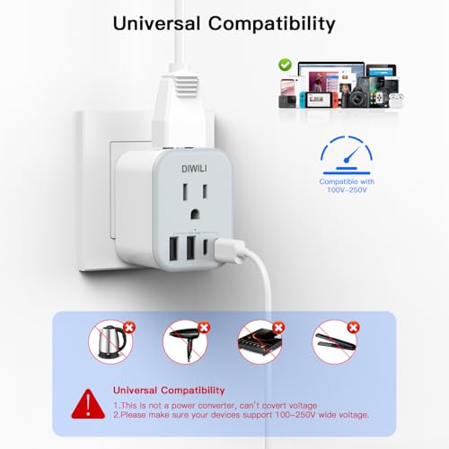 US to India Travel Plug Adapter (Blue)