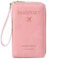 Multi Function RFID Travel Passport Wallet with Phone Pocket (Pink)