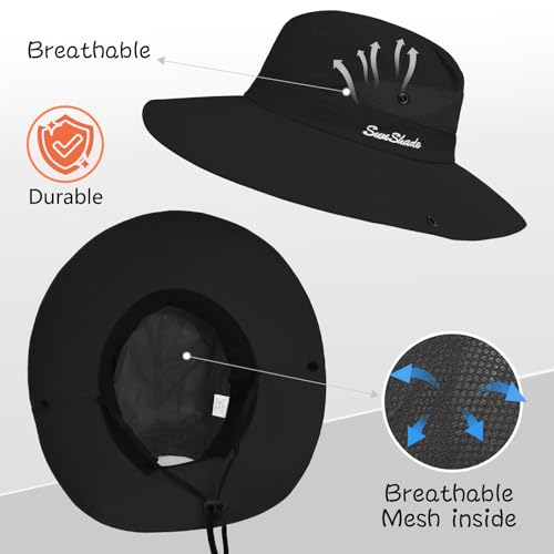 Women's Ponytail Safari Sun Hat (6 3/4-6 7/8 / 1-black)