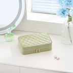 Travel Jewelry Case for Women Girls (Green / Medium (8.46"W*5.71"D*2.17"H))