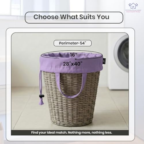 LFH Home Cotton Rich Large Premium Canvas Laundry Bag (28"x40" (Pack of 2) / Lavender)