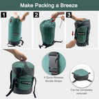 Compression Sack for Sleeping Bag Store Ultralight Sleeping Bag Compression Stuff Sack 18L 30L 43L 49L 65LSpace Saving Gear for Travel Camping Hiking Outdoor (XX-Large / Green)