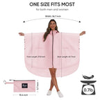 Rain Poncho for Adults with Zipper (One Size / Pink)