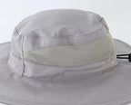 Womens Outdoor Mesh Boonie Sun Hat Summer Wide Brim UV Protection Fishing Hat Safari Cap Grey (Large / Grey)