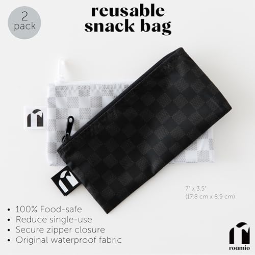 Roamio Reusable Snack Bags (C1 Black Check & Off White-Sm)