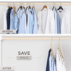 Space Saving Hangers for Closet (4 Pack / Natural)