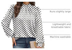 Winter Clothing for Women Fall Clothes Early Fall Fashion Must Haves Long Sleeve Shirts Blouses Dressy Casual Womens Tops Work Teachers Outfits White Polka Dot M (04 - White Polka Dot / Medium)