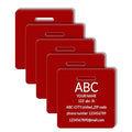 5Pack) Custom Personalized Luggage Tags-Customized Unique tag for Suitcase Backpack Travel,Bags (Red-A) (Red-a)