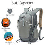 Hiking Backpack 30L Foldable Travel Daypack For Women Men (Grey / 30L)
