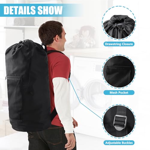 Laundry Bag Backpack (2Pack / Black)