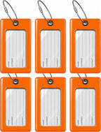 TUFFTAAG Luggage Tags (Orange 6pk / 6 Pack)