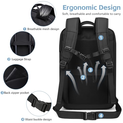 Vacuum Compression Backpack for Travel (Black-b50l)