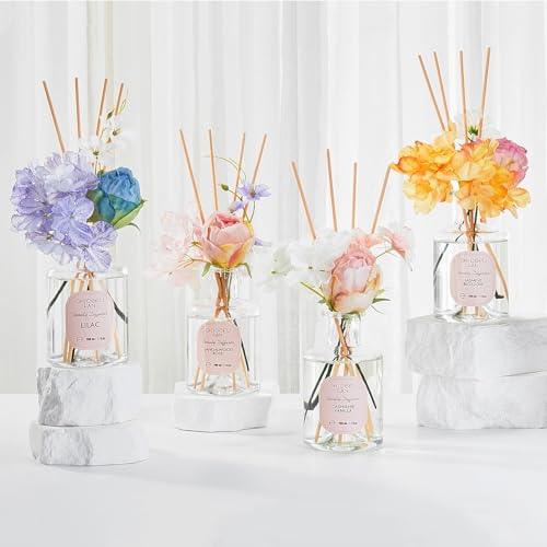 Cashmere Vanilla Reéd Diffuser Set with Flowers Reéd Diffuser Sticks (Cashmere Vanilla / 200ml)