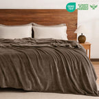 Fleece Blanket Queen 90x90 (Cocoa Brown / Queen(90" X 90"))