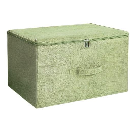 Fabric Storage Bins with Zipper Lids (Green / Large (Pack of 2))