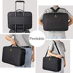 Makeup Case Large Makeup Bag Professional Train Case 16.5 inches Travel Cosmetic Organizer Brush Holder Waterproof Makeup Artist Storage Box (Large / Black)