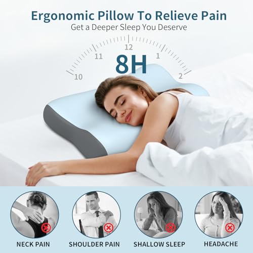 Cervical Neck Pillow (Blue&grey)