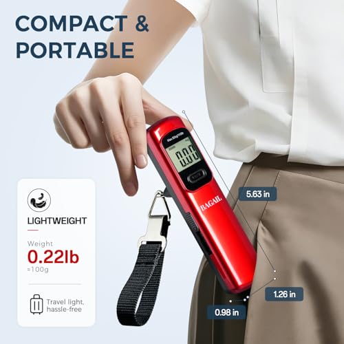 Digital Luggage Scale (Dark Red Battery Free)