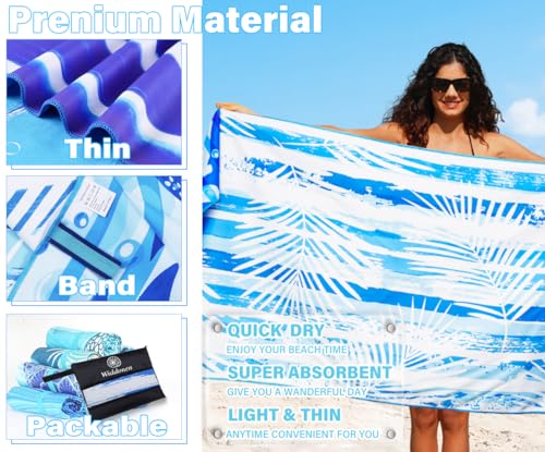 Microfiber Beach Towel (6 Pack Blue Peank Rainbow Dream World / 32x71 Inch)
