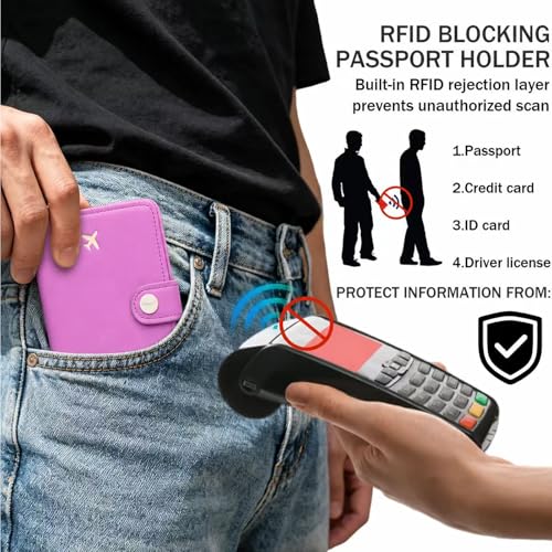 Passport Holder for Travel (Violet Purple)