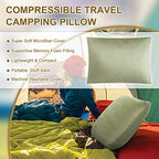 Memory Foam Travel Pillow (M-17.7 Inch x 13.8 Inch / Green)