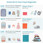 Mesh Compression Packing Cubes for Travel (11 Active Lake Blue/Watermelon Pink/Orange/Yellow / 7-Piece Set)