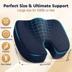 Seat Cushion Memory Foam Office Chair Cushion (XXX-Large / Blue)