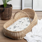 Stretch Fitted Bassinet Sheet Set BROLEX 2 Pack Cradle Sheets for Bassinet Pad (Snowy Forest / 32x16 Inch)