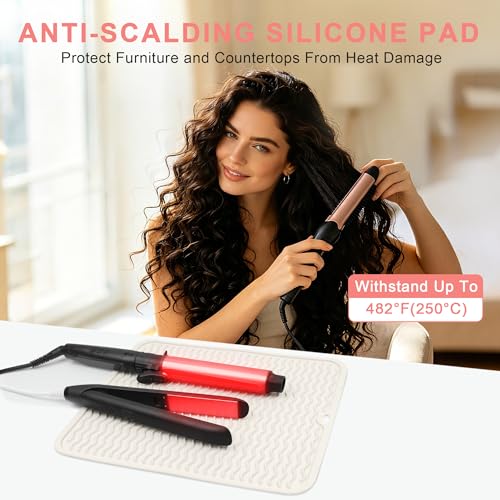 Oversize Silicone Heat Resistant Mat for Hair Tools (Ivory)