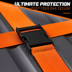 12 Pack Luggage Straps Suitcase Belts Wide Adjustable Packing Straps Travel Belts Accessories for Business Packing (Orange)