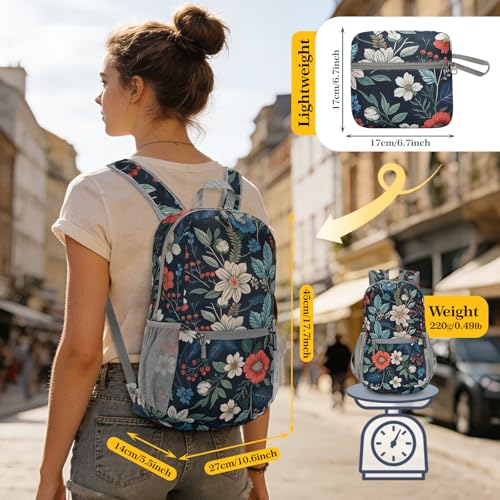 Lightweight Packable Backpack (20L / D-royal Blue Floral)