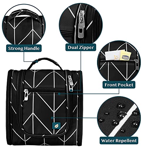 Toiletry Bag Travel Bag for Women Men (Standard (9x4x9) / Black Chevron)