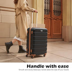 Luggage Set 3 Piece Lightweight Durable Hardshell (Apricot Navy)